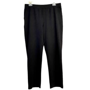 Chico’s Black Ponte Knit Pants Size 8/M Short Traveler Cropped Straight Leg